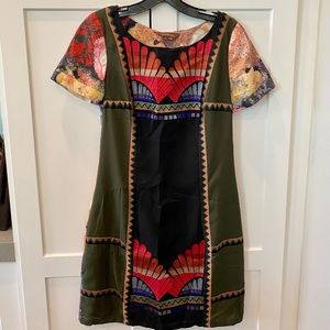 NWOT Anthropologie Ranna Gill Fanned Vignette Embroidered Shift Dress